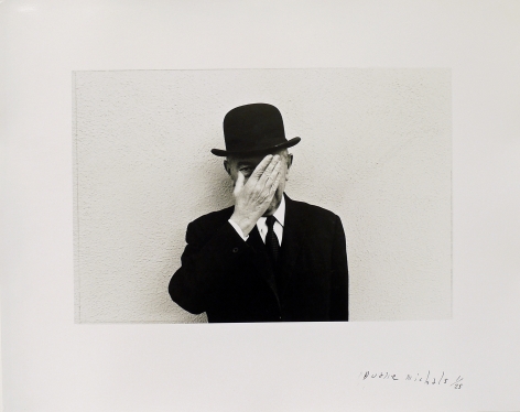Duane Michals, Magritte with Hand Over Face Exposing One Eye, 1965/c. 1965